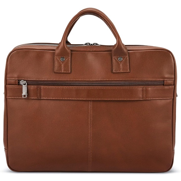 Samsonite Tan Leather Briefcase - Picture 9 of 10